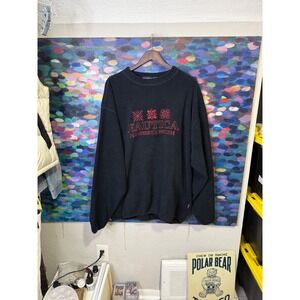 Nautica Northern Approach Fleece Sweatshirt Black Red Embroidery 2XL
